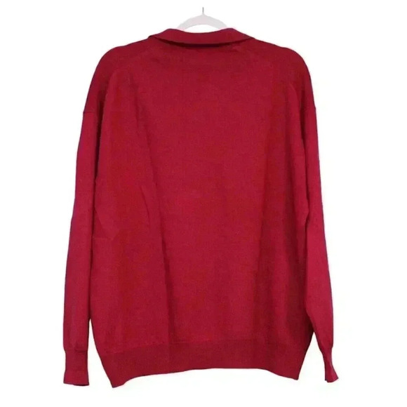 Laura Ashley Collared Henley Sweater Blouse Size XL 100% Lambswool Preppy - Picture 9 of 11